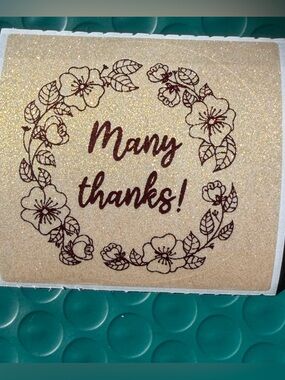 Gold & Black Transparent Glitter “Many Thanks”
  ~50pcs only~